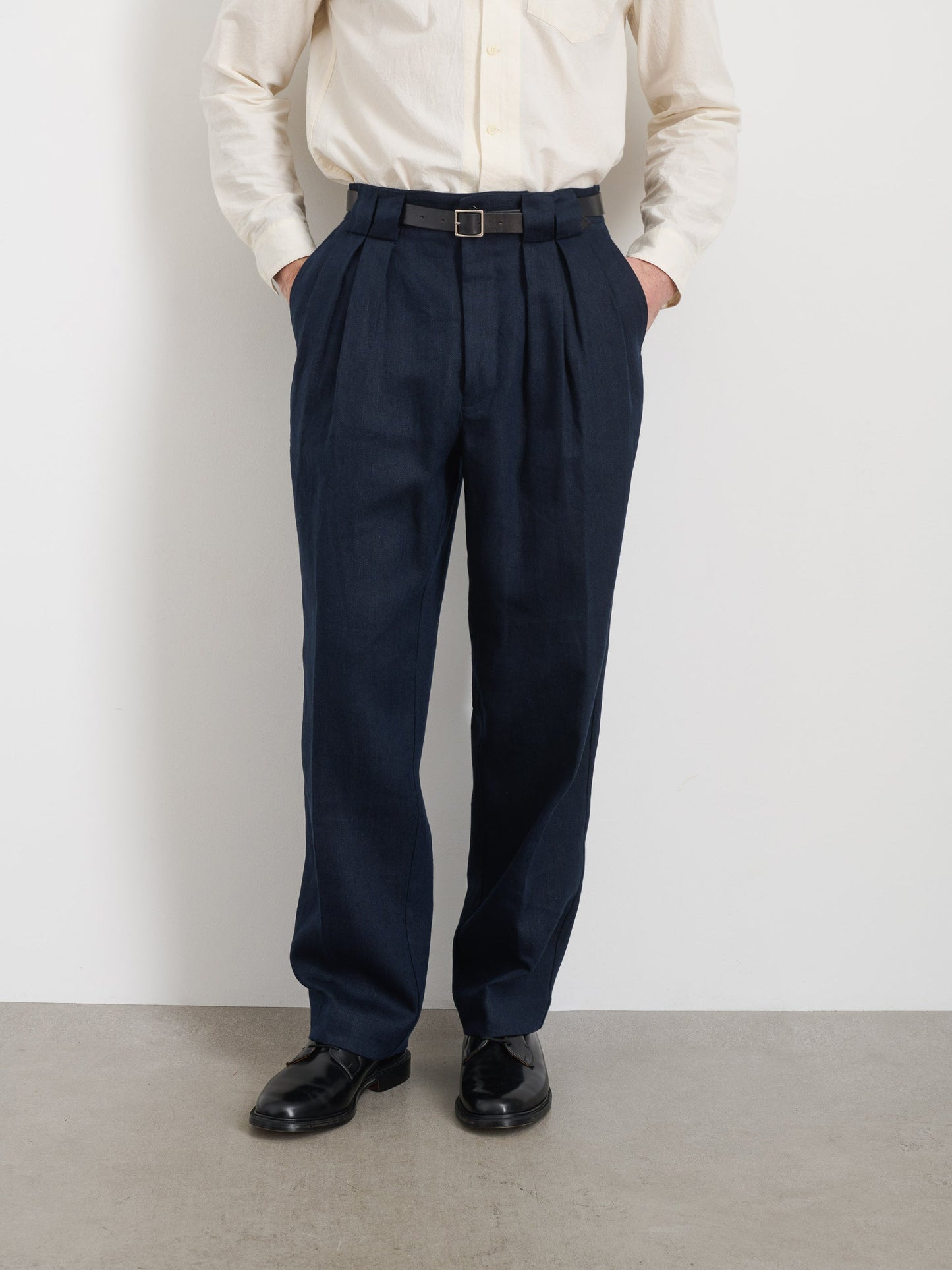 Alex Mill Daniel Pleated Trouser In Linen Herringbone