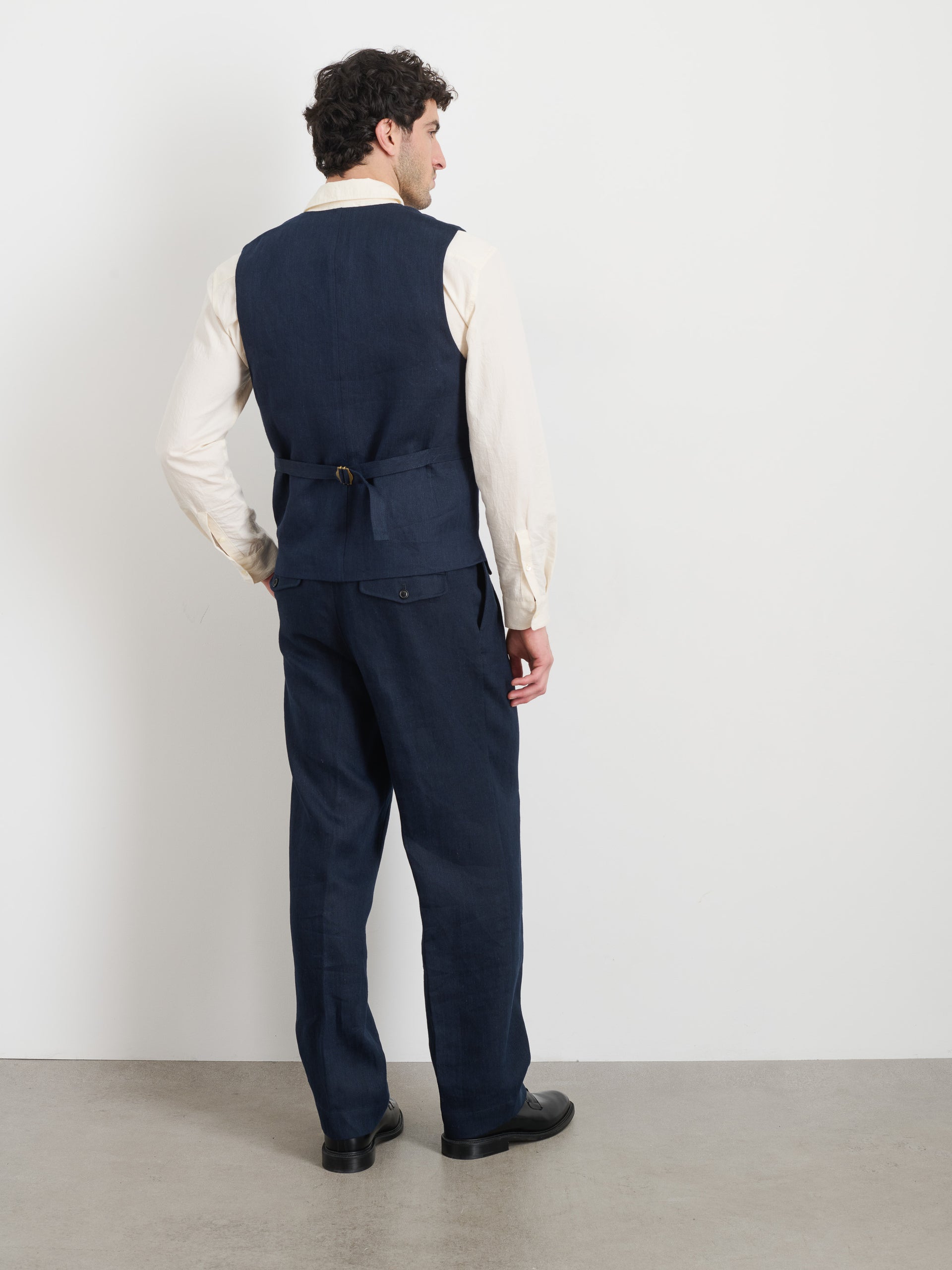 Alex Mill Daniel Vest In Linen Herringbone