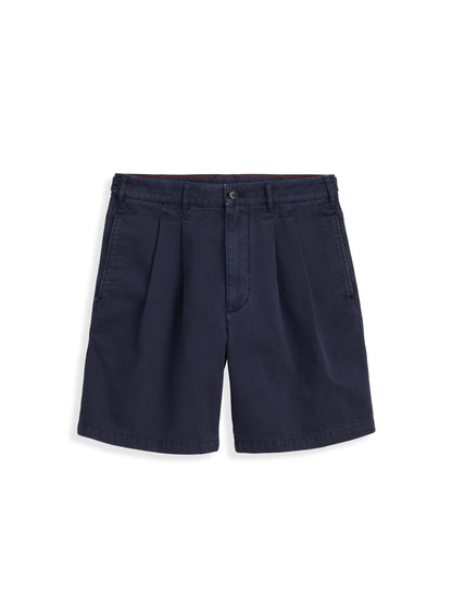 Alex Mill Standard Pleated Short In Chino Dark Navy