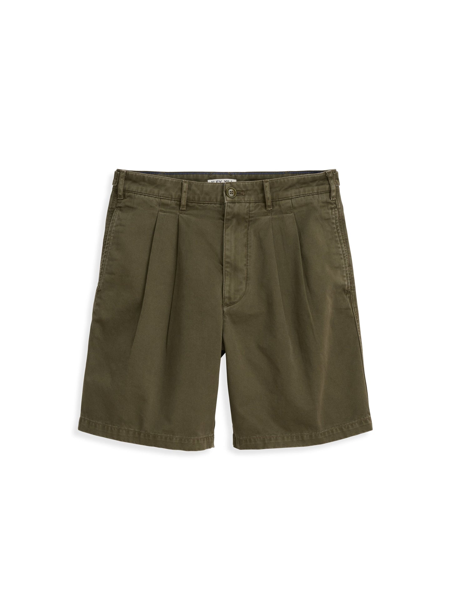 Alex Mill Standard Pleated Short In Chino Deep Moss