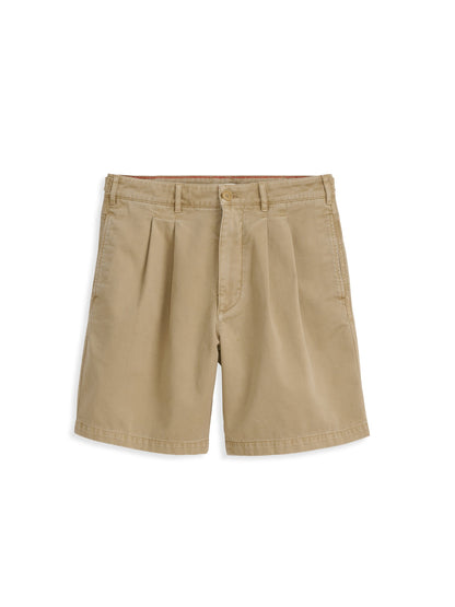 Alex Mill Standard Pleated Short In Chino Faded Khaki