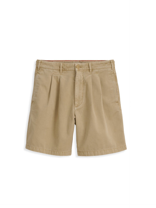 Alex Mill Standard Pleated Short In Chino Faded Khaki
