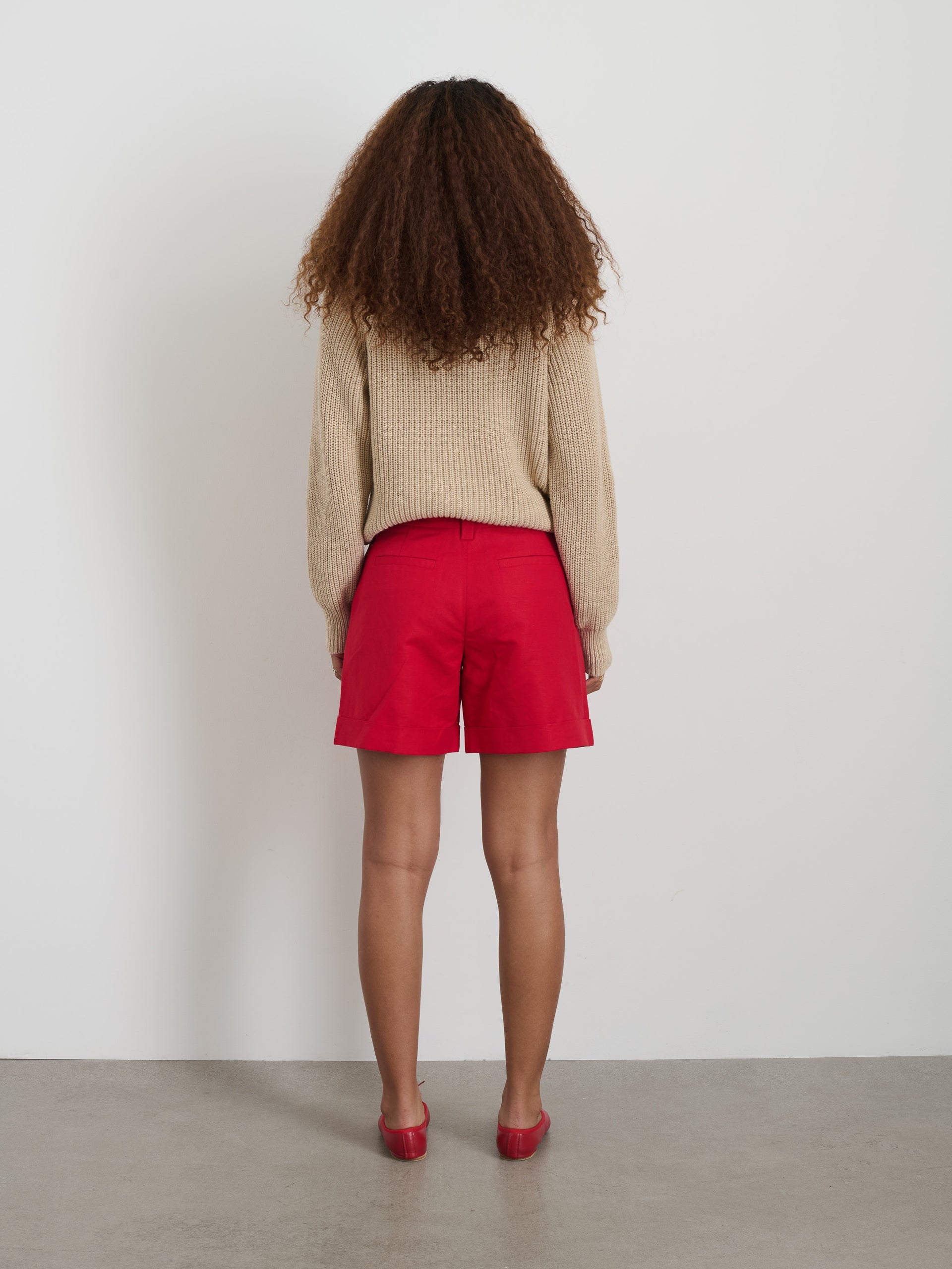 Alex Mill Soho Short In Cotton Linen Crimson