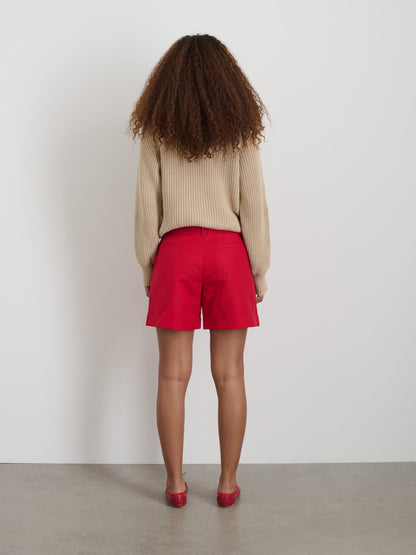 Alex Mill Soho Short In Cotton Linen Crimson