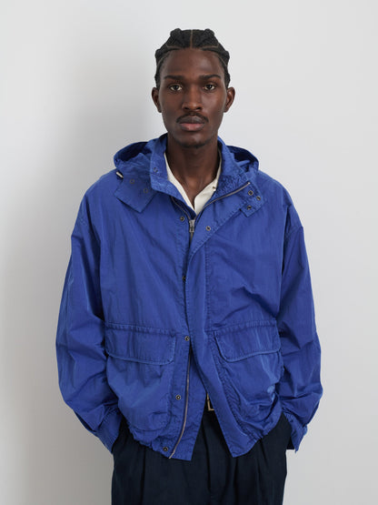 Alex Mill David Windbreaker In Garment Dyed Nylon Electric Blue