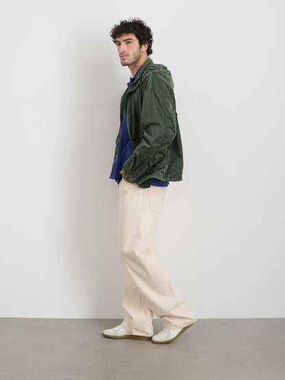 Alex Mill David Windbreaker In Garment Dyed Nylon Flight Green