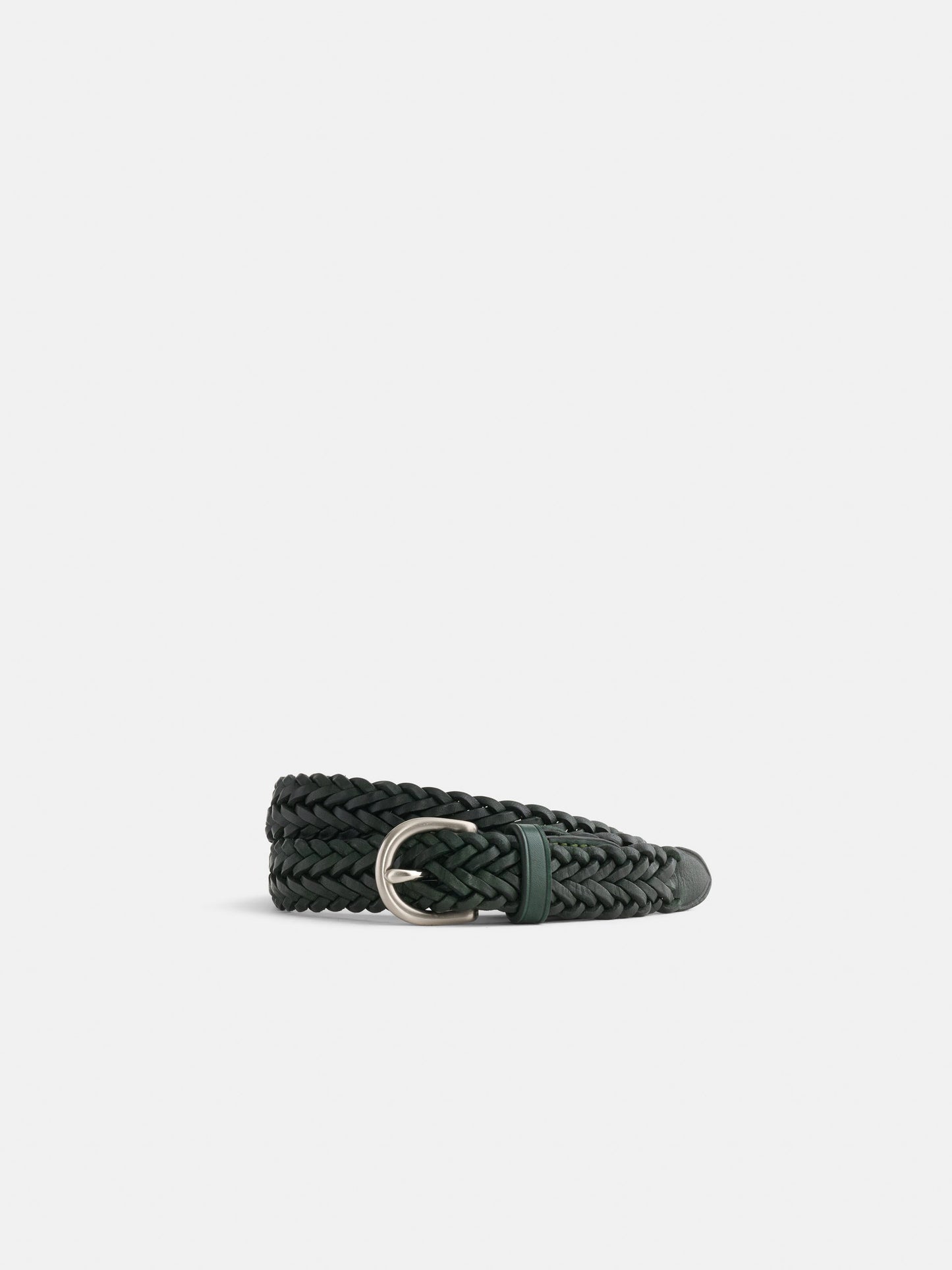 Alex Mill Dragon Diffusion Woven Leather Belt Forest