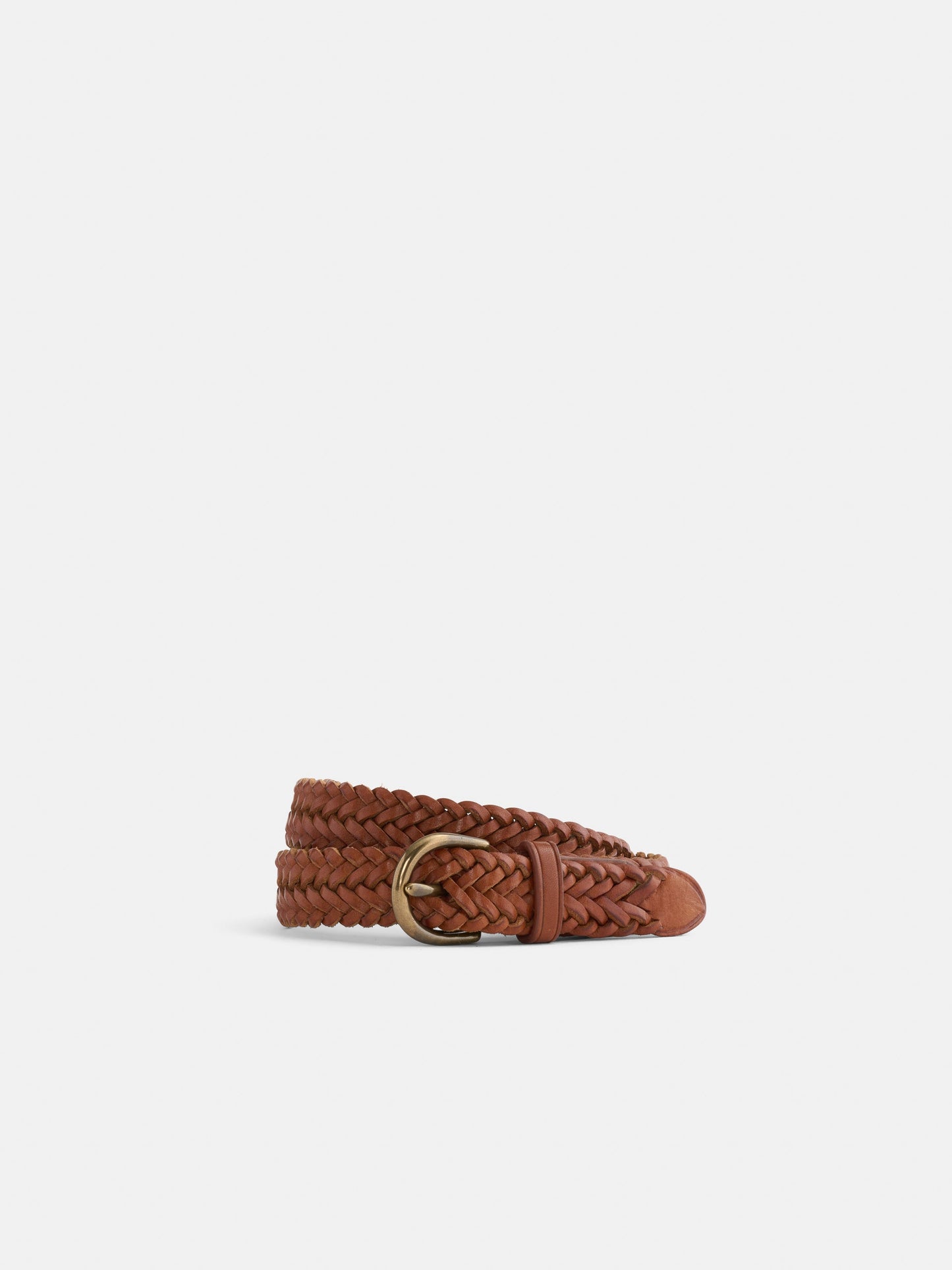 Alex Mill Dragon Diffusion Woven Leather Belt Tan