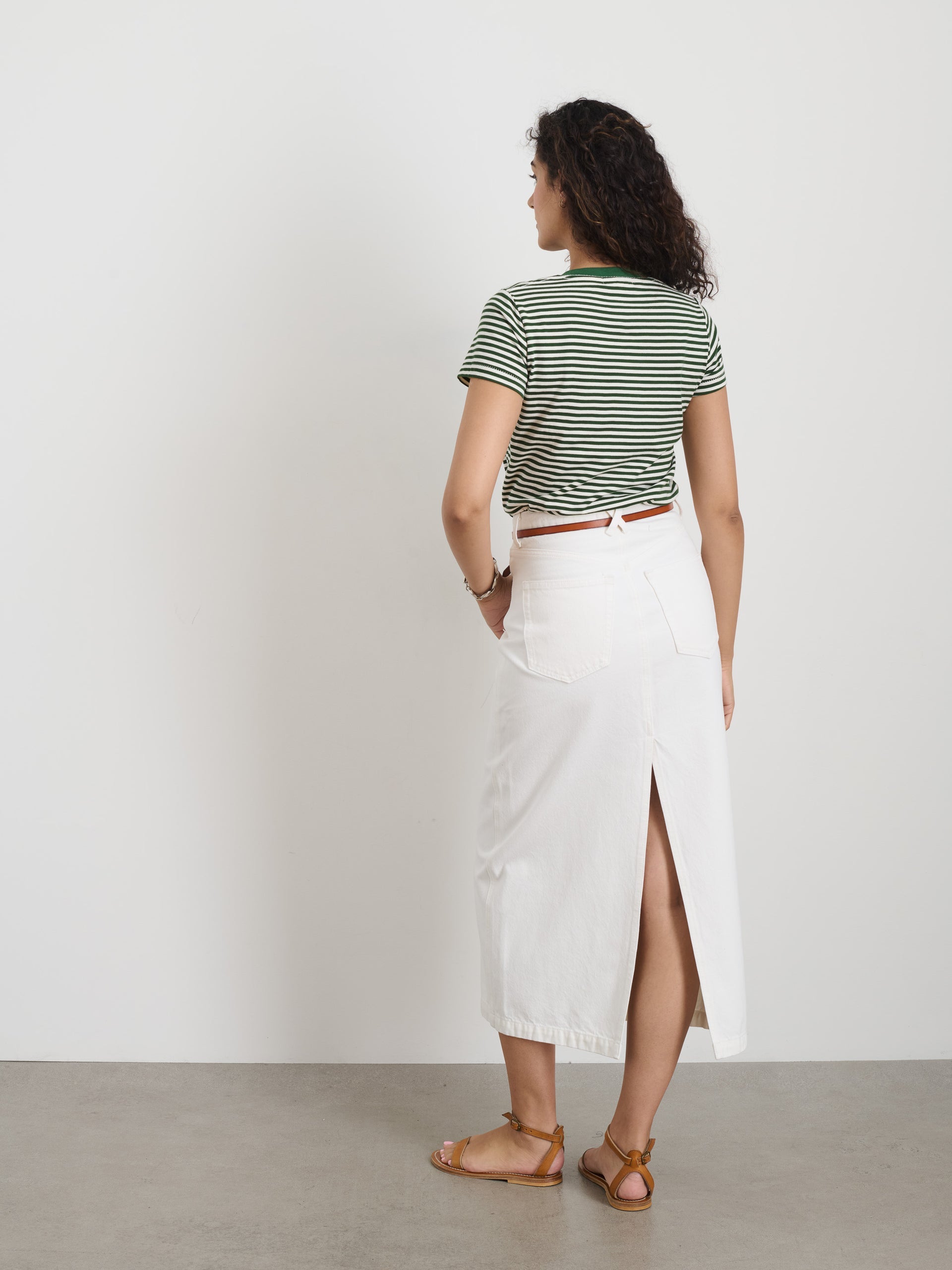 Alex Mill Ruby Denim Skirt In White Denim Sea Salt