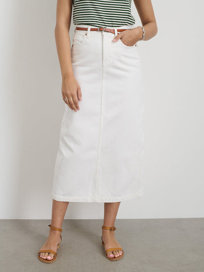 Alex Mill Ruby Denim Skirt In White Denim Sea Salt