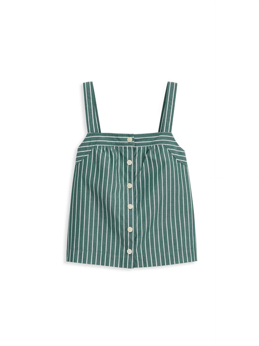 Alex Mill Montauk Striped Tank In Cotton Green/White
