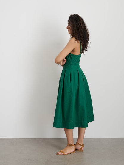 Alex Mill Abby Dress In Cotton Poplin Emerald