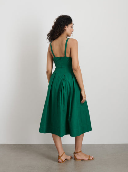 Alex Mill Abby Dress In Cotton Poplin Emerald