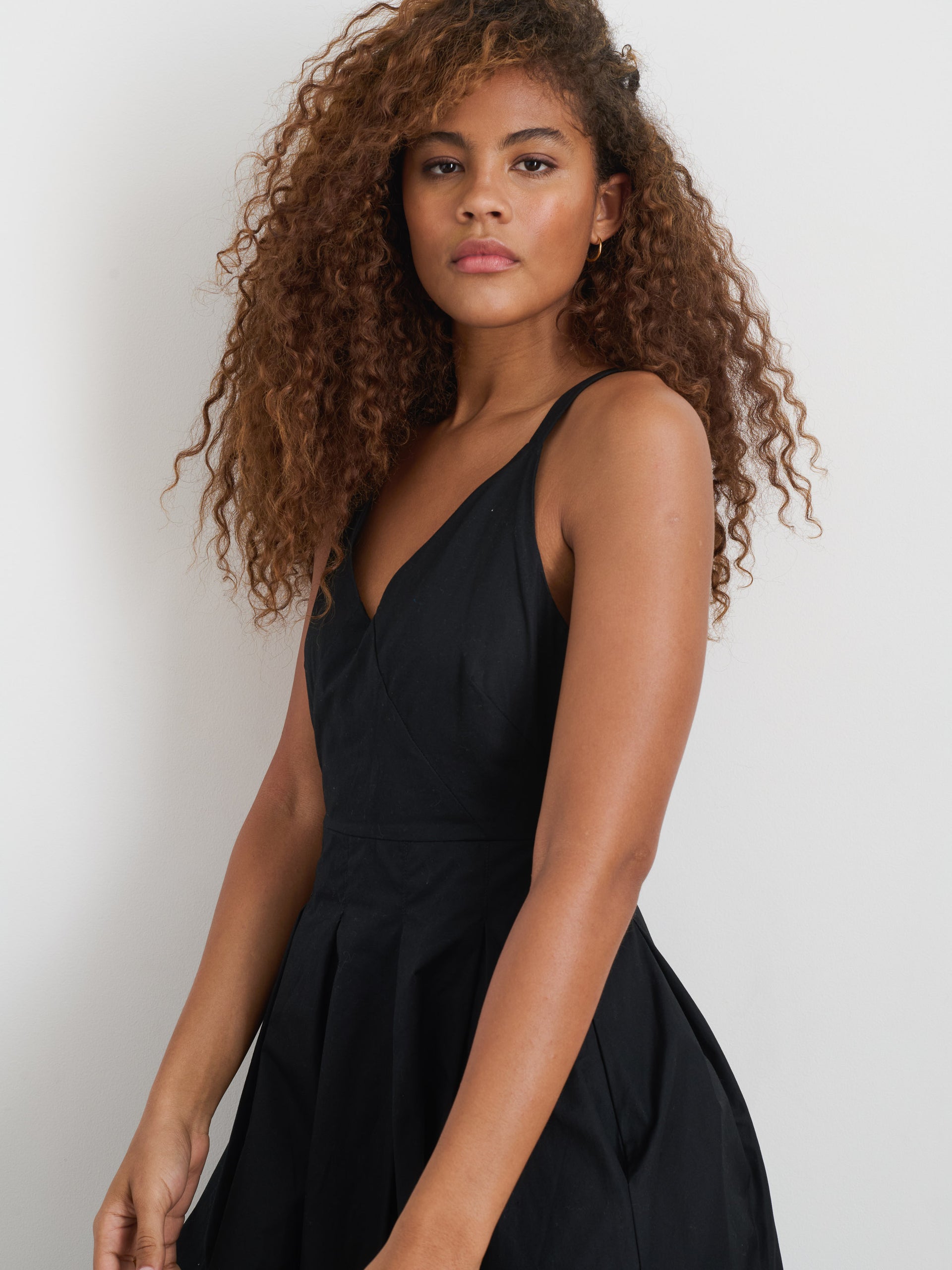 Alex Mill Abby Dress In Cotton Poplin Rich Black