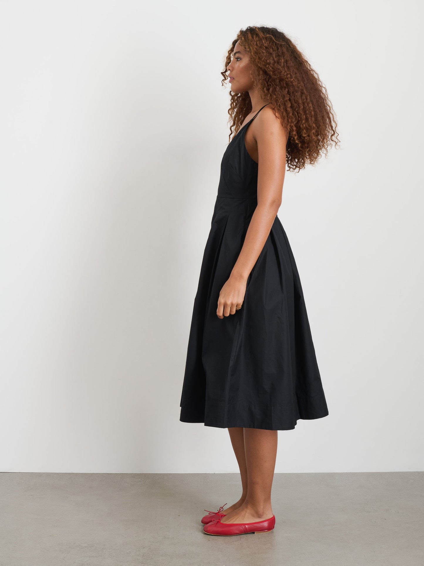 Alex Mill Abby Dress In Cotton Poplin Rich Black