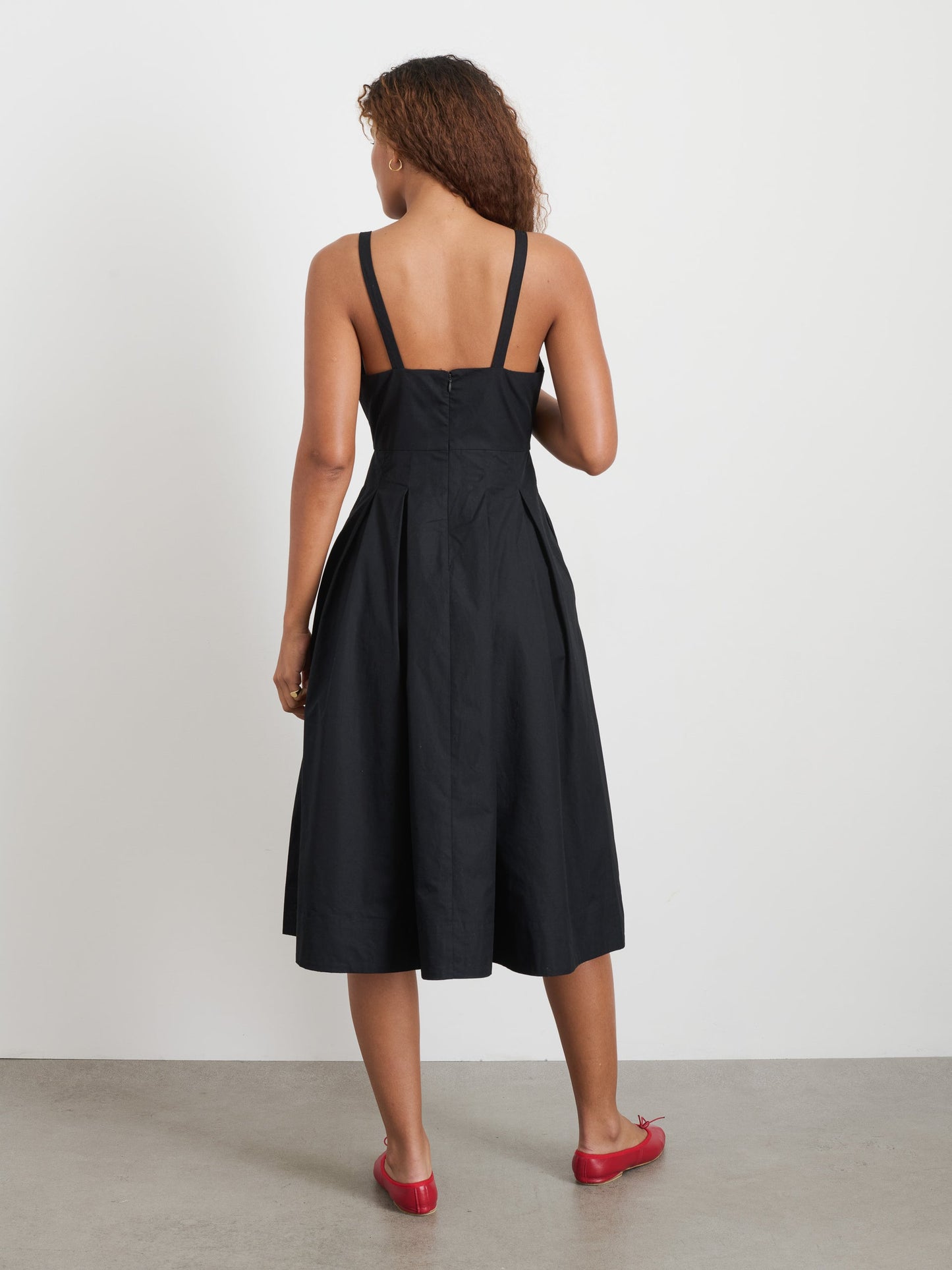 Alex Mill Abby Dress In Cotton Poplin Rich Black