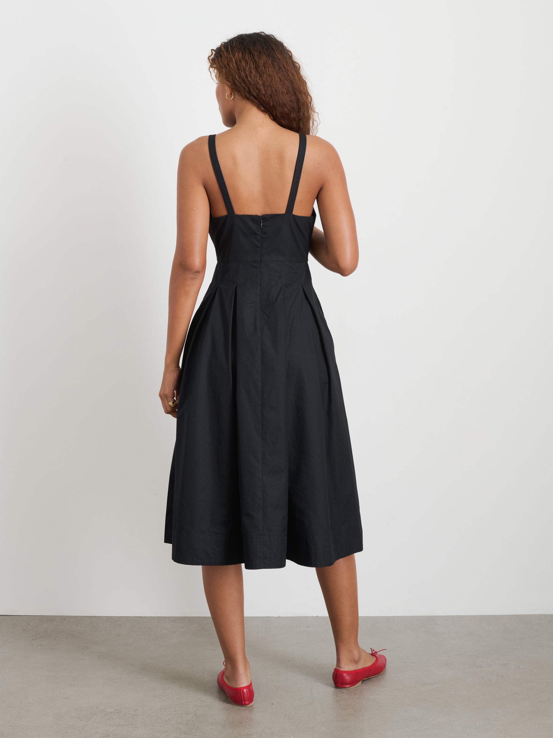 Alex Mill Abby Dress In Cotton Poplin Rich Black