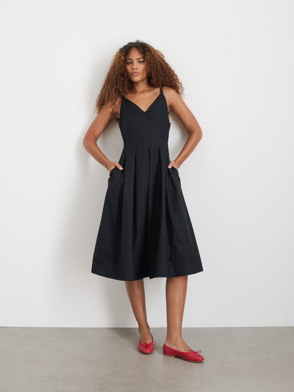 Alex Mill Abby Dress In Cotton Poplin Rich Black