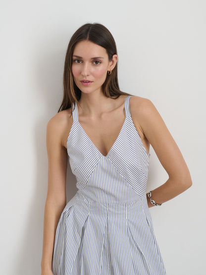 Alex Mill Abby Stripe Dress In Cotton Poplin White/Blue Stripe