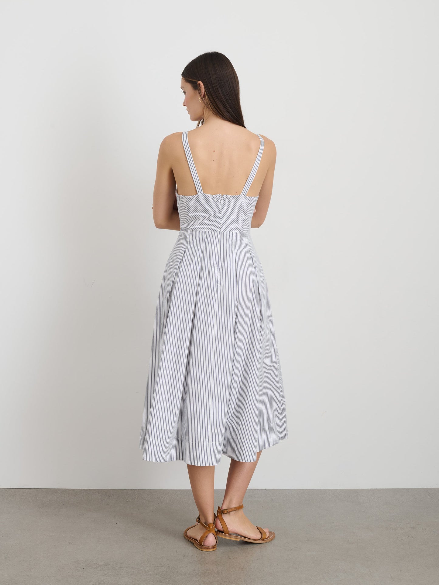 Alex Mill Abby Stripe Dress In Cotton Poplin White/Blue Stripe
