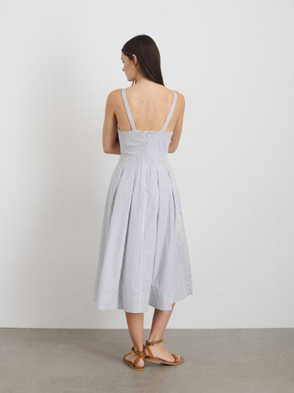 Alex Mill Abby Stripe Dress In Cotton Poplin White/Blue Stripe