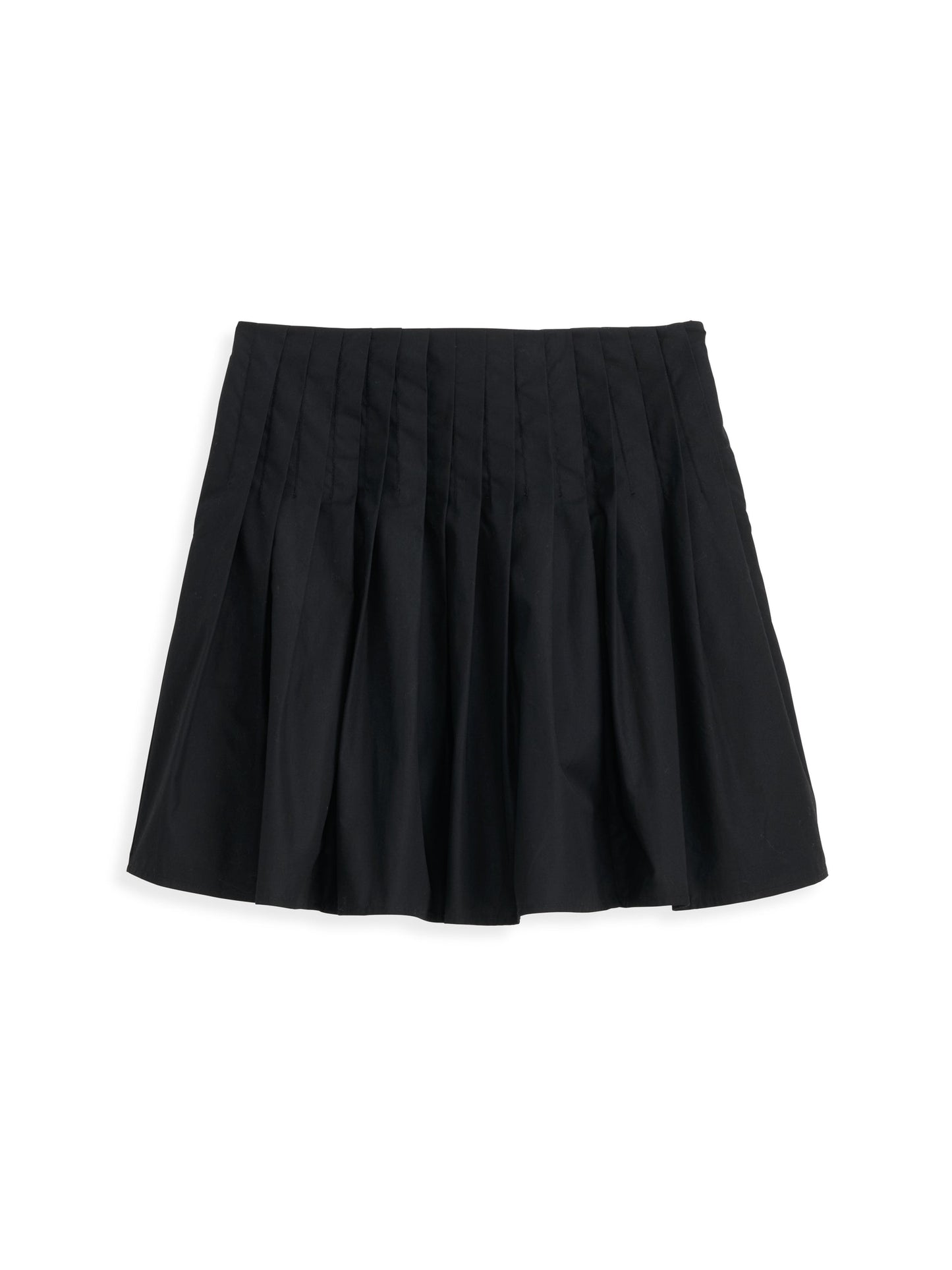 Alex Mill Penelope Pleated Skirt In Cotton Poplin Rich Black