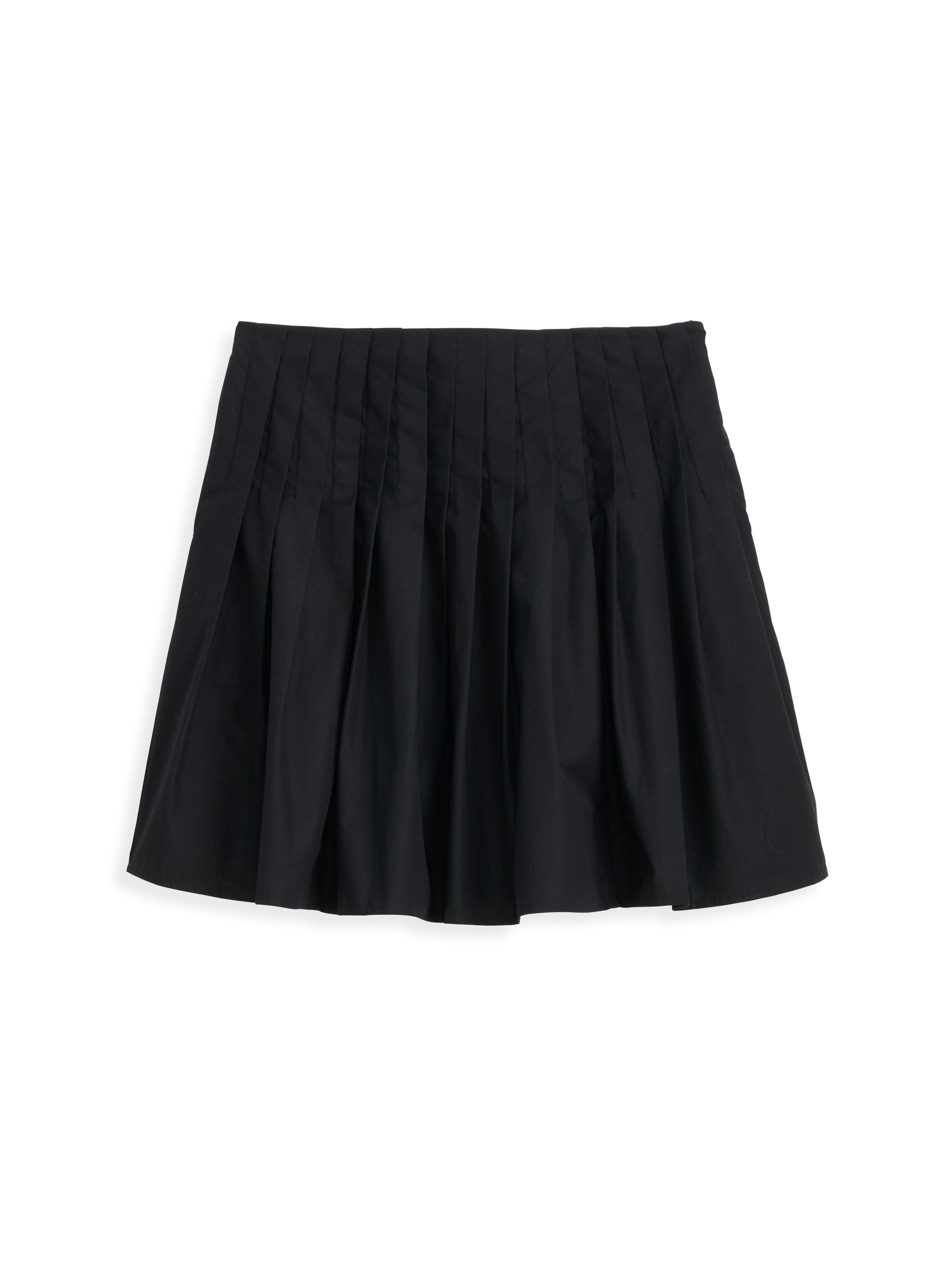 Alex Mill Penelope Pleated Skirt In Cotton Poplin Rich Black
