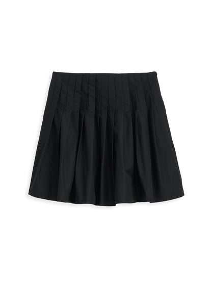Alex Mill Penelope Pleated Skirt In Cotton Poplin Rich Black