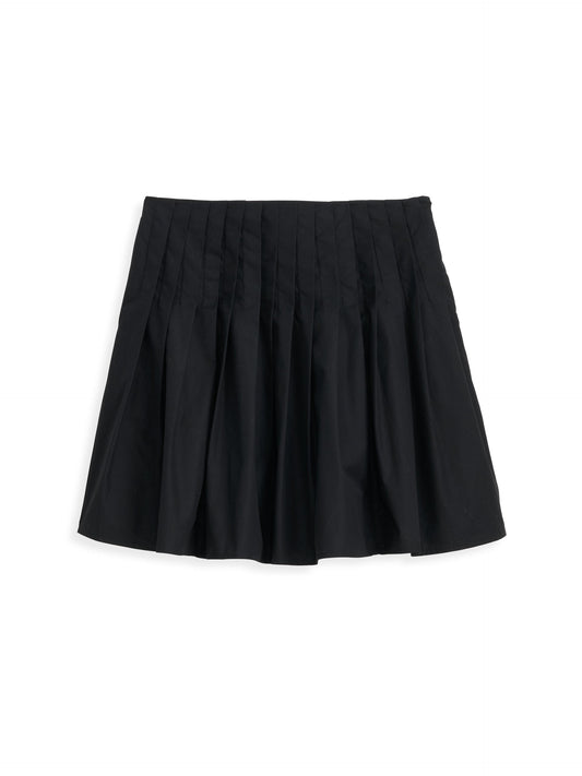 Alex Mill Penelope Pleated Skirt In Cotton Poplin Rich Black