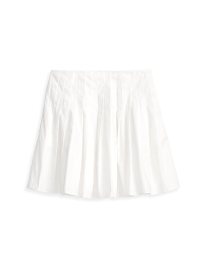 Alex Mill Penelope Pleated Skirt In Cotton Poplin White