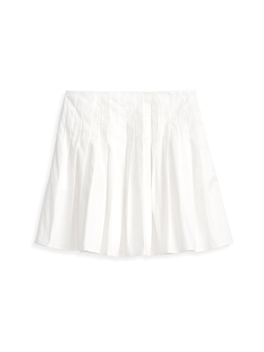 Alex Mill Penelope Pleated Skirt In Cotton Poplin White