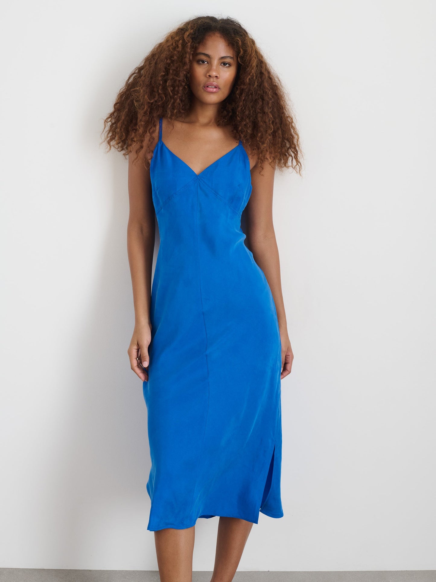 Alex Mill Carly Cami Dress In Cupro Cunningham Blue
