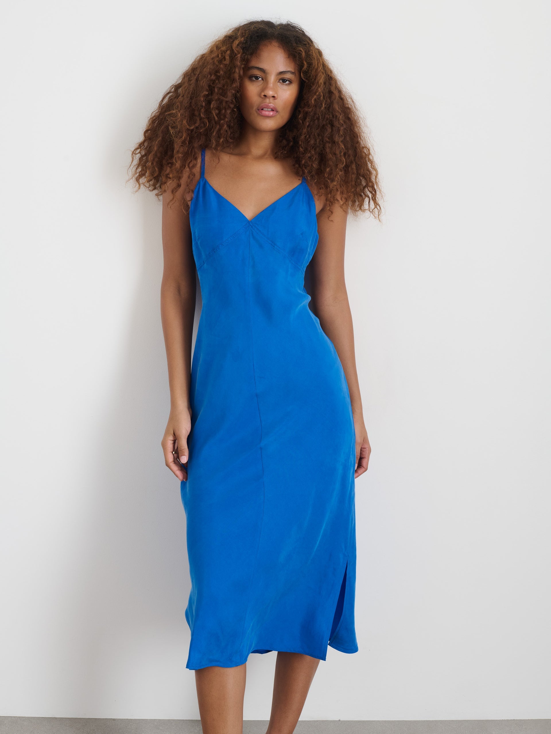 Alex Mill Carly Cami Dress In Cupro Cunningham Blue