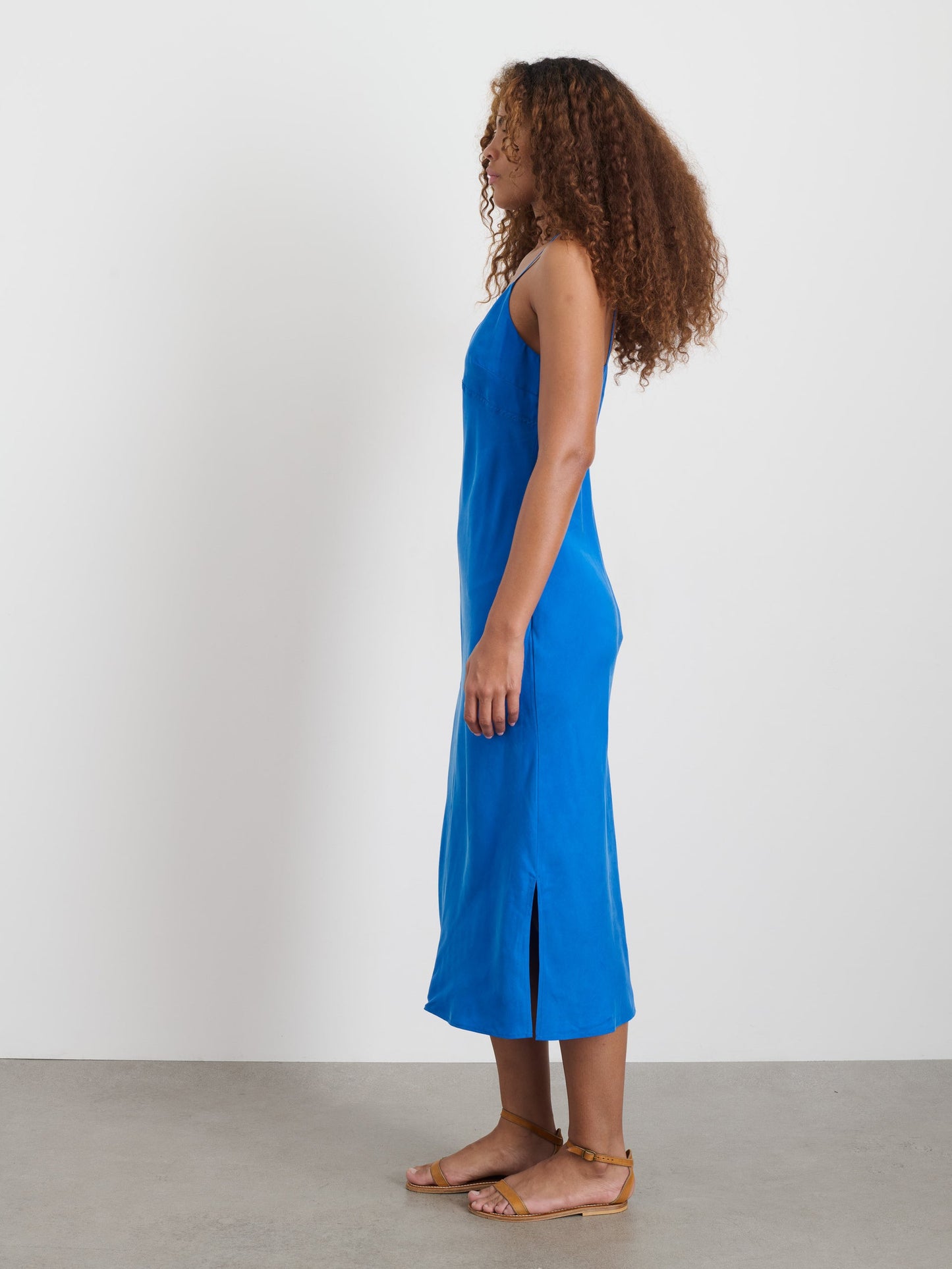 Alex Mill Carly Cami Dress In Cupro Cunningham Blue