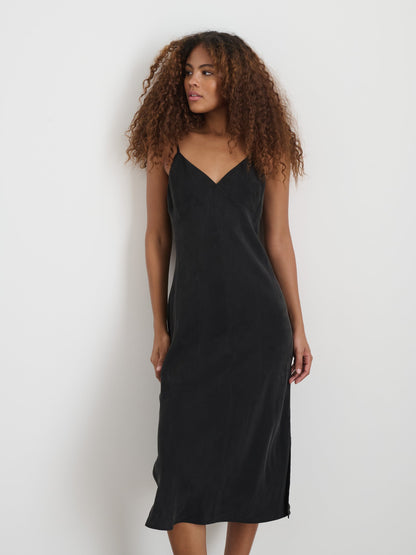 Alex Mill Carly Cami Dress In Cupro Rich Black