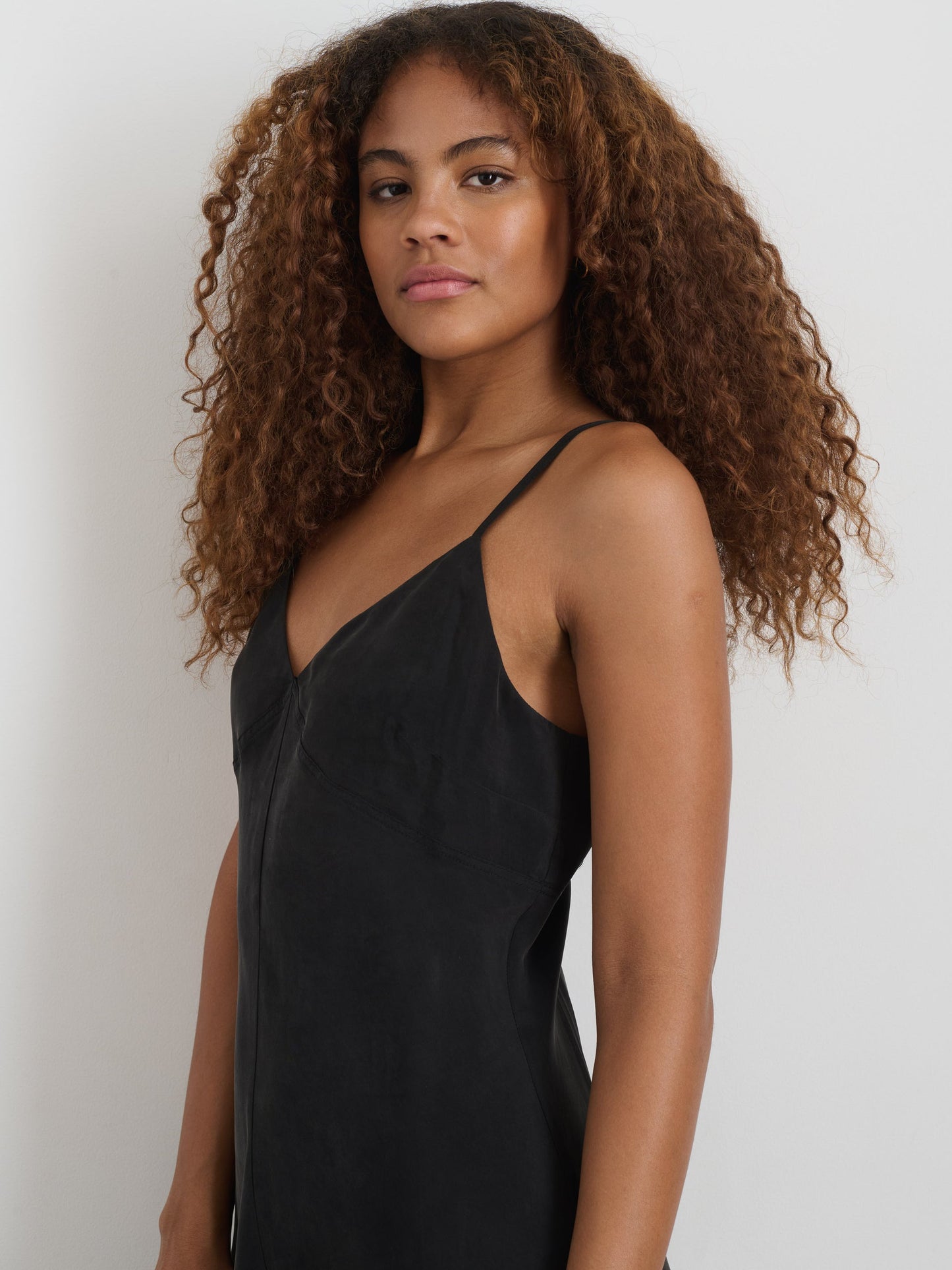 Alex Mill Carly Cami Dress In Cupro Rich Black