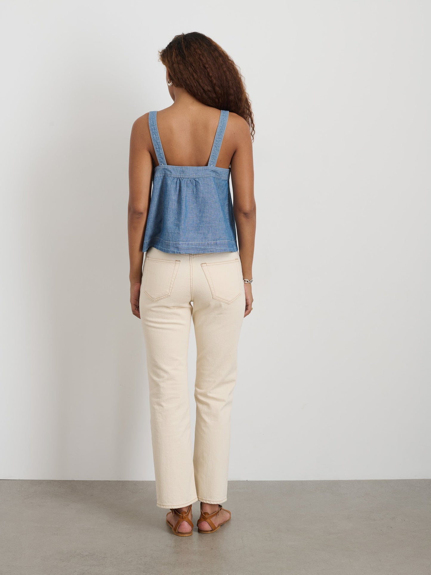 Alex Mill Montauk Tank In Japanese Chambray Chambray Rinse Wash