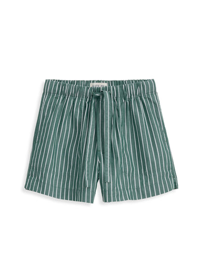 Alex Mill Montauk Short In Striped Cotton Green/White