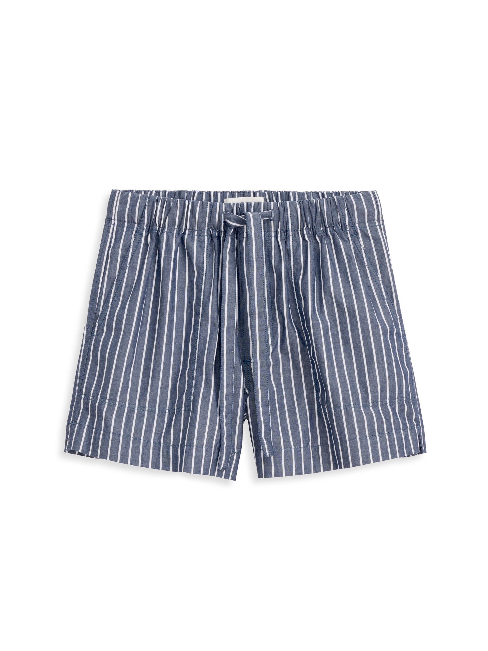 Alex Mill Montauk Short In Striped Cotton Navy/Off White