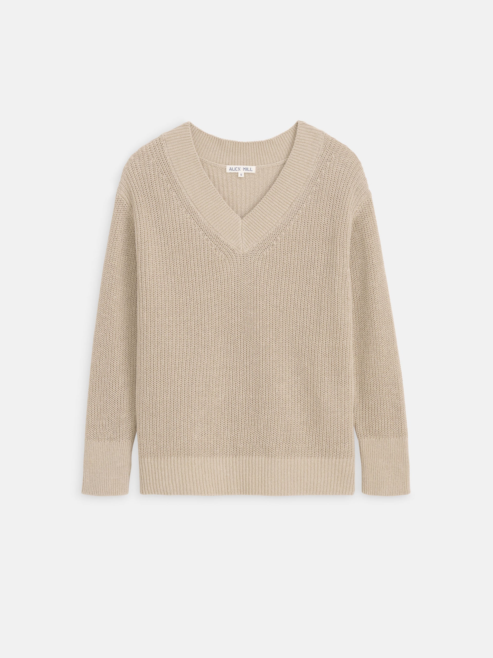 Alex Mill Arielle V Neck Sweater In Cotton Linen Flax