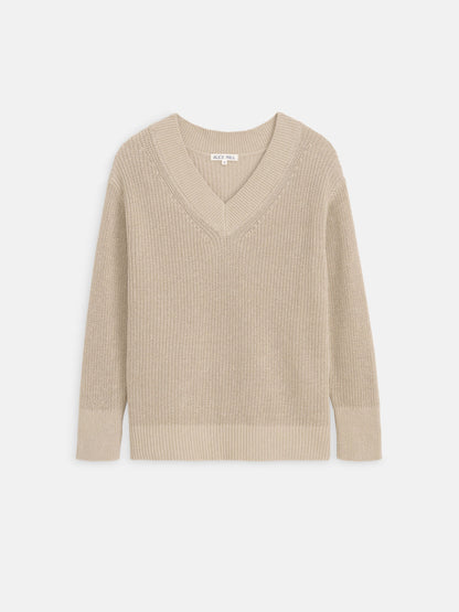 Alex Mill Arielle V Neck Sweater In Cotton Linen Flax