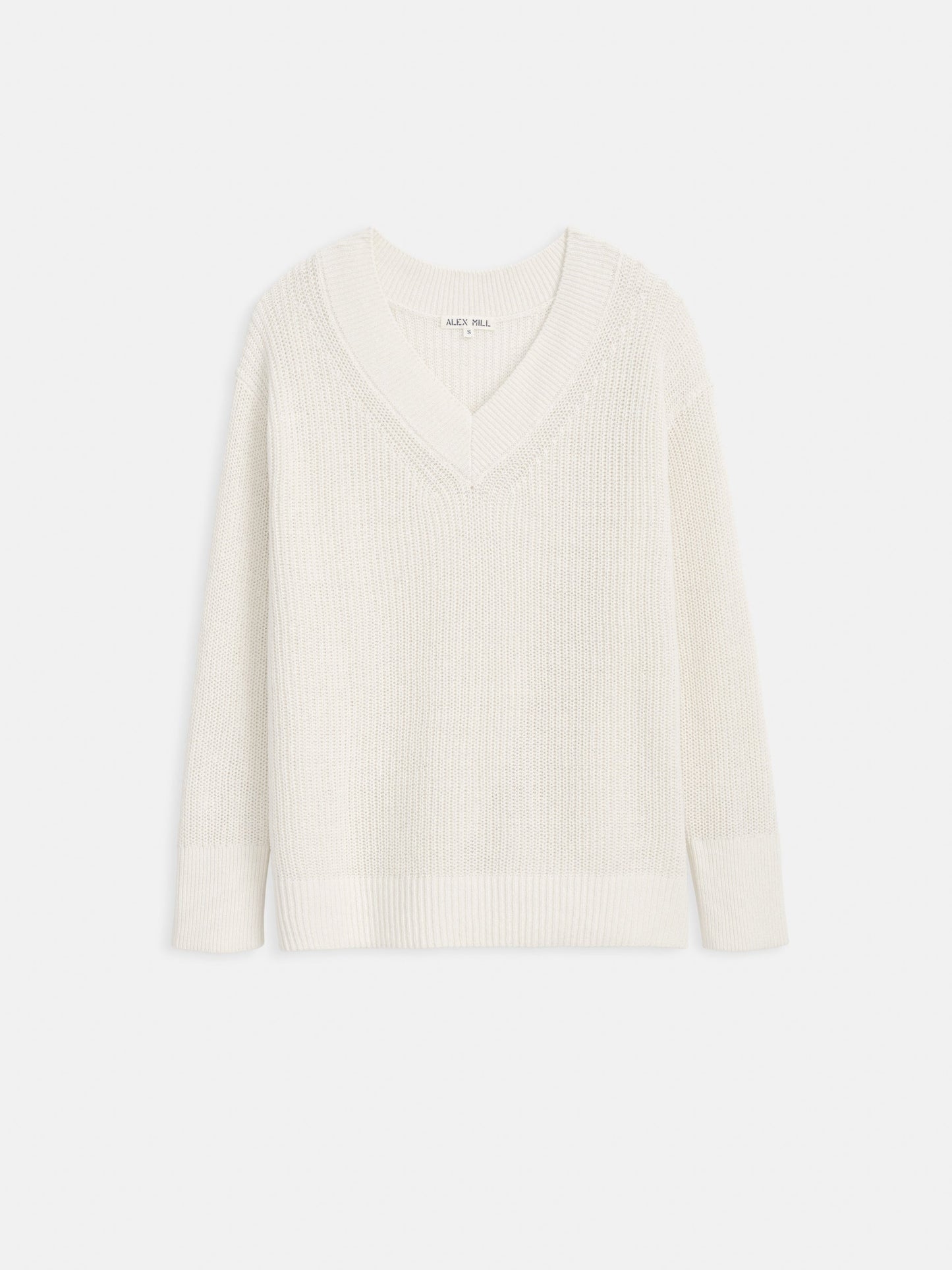 Alex Mill Arielle V Neck Sweater In Cotton Linen Off White