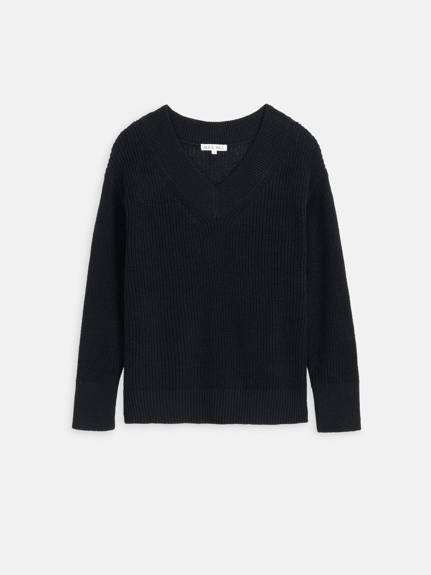 Alex Mill Arielle V Neck Sweater In Cotton Linen Washed Black