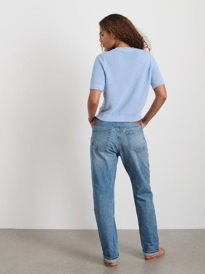 Alex Mill Elle Sweater In Cotton Linen Hydrangea