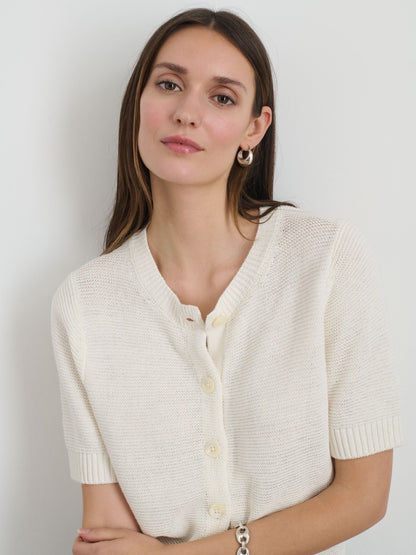 Alex Mill Elle Sweater In Cotton Linen Off White