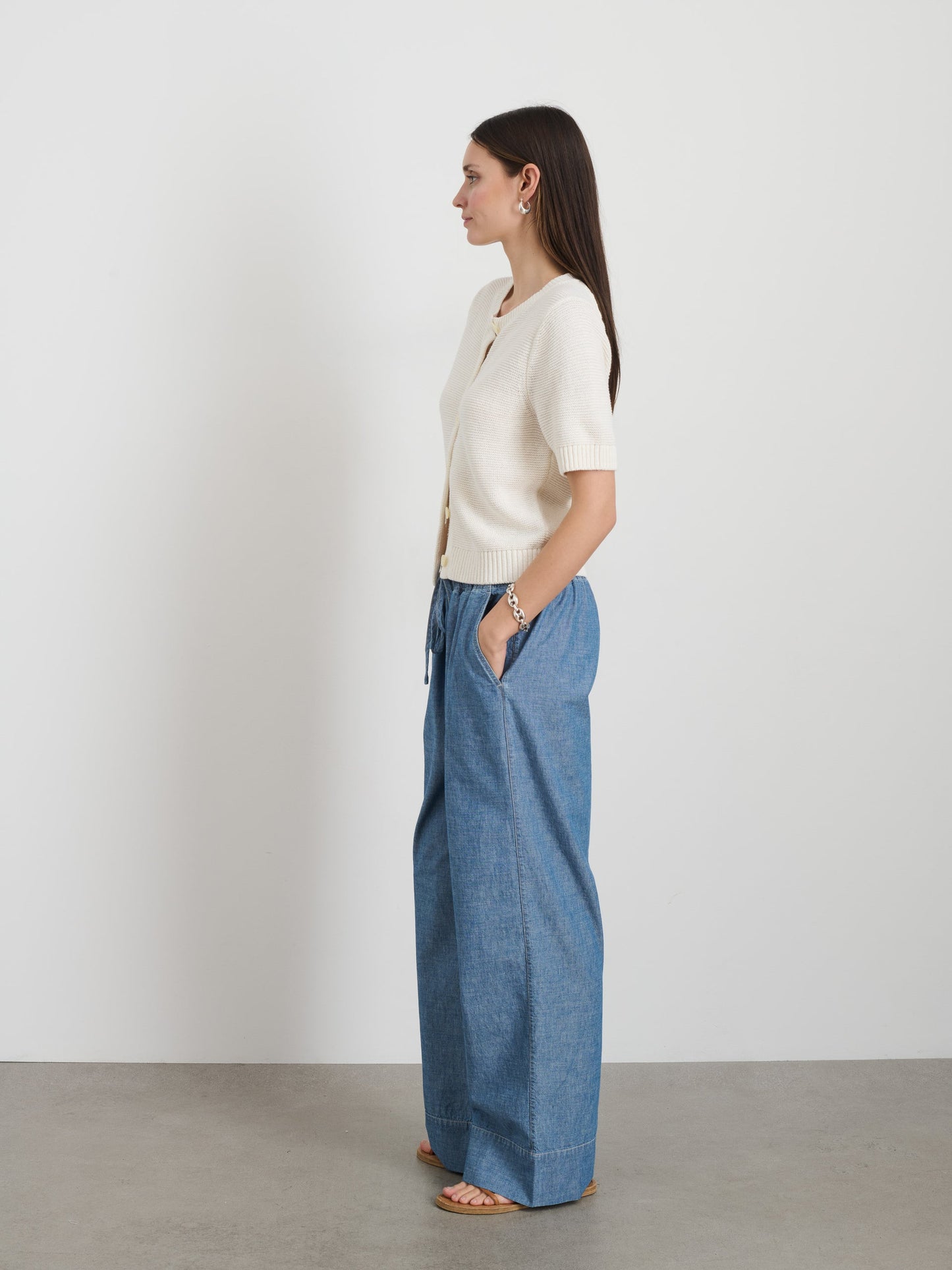 Alex Mill Elle Sweater In Cotton Linen Off White