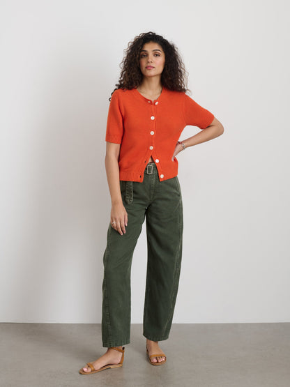 Alex Mill Elle Sweater In Cotton Linen Tangerine