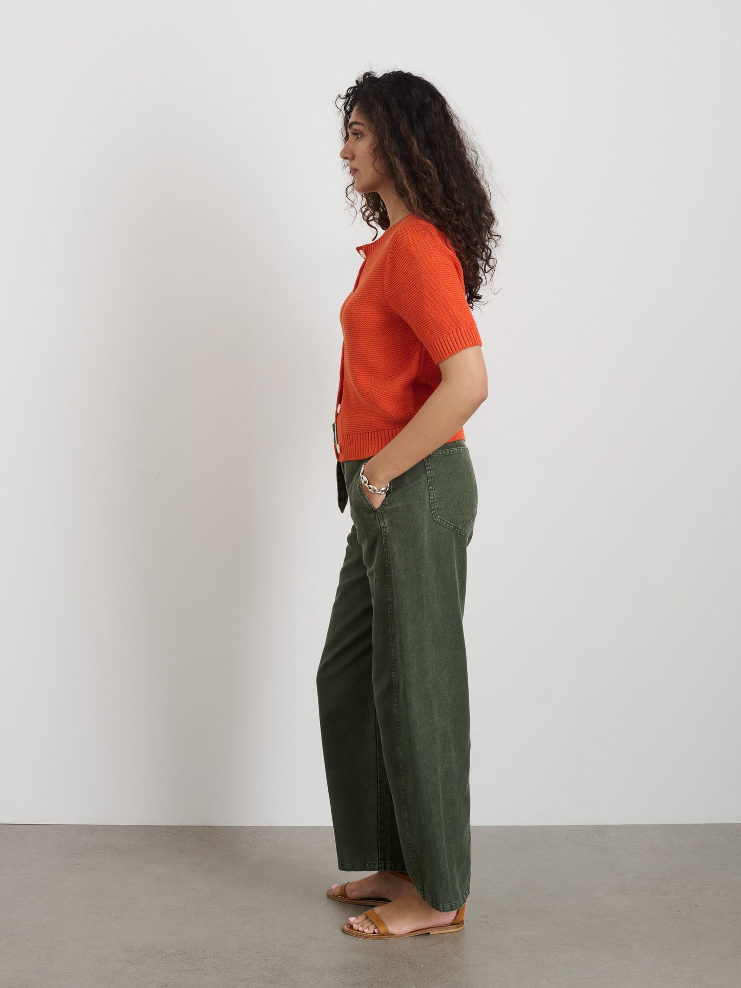 Alex Mill Elle Sweater In Cotton Linen Tangerine