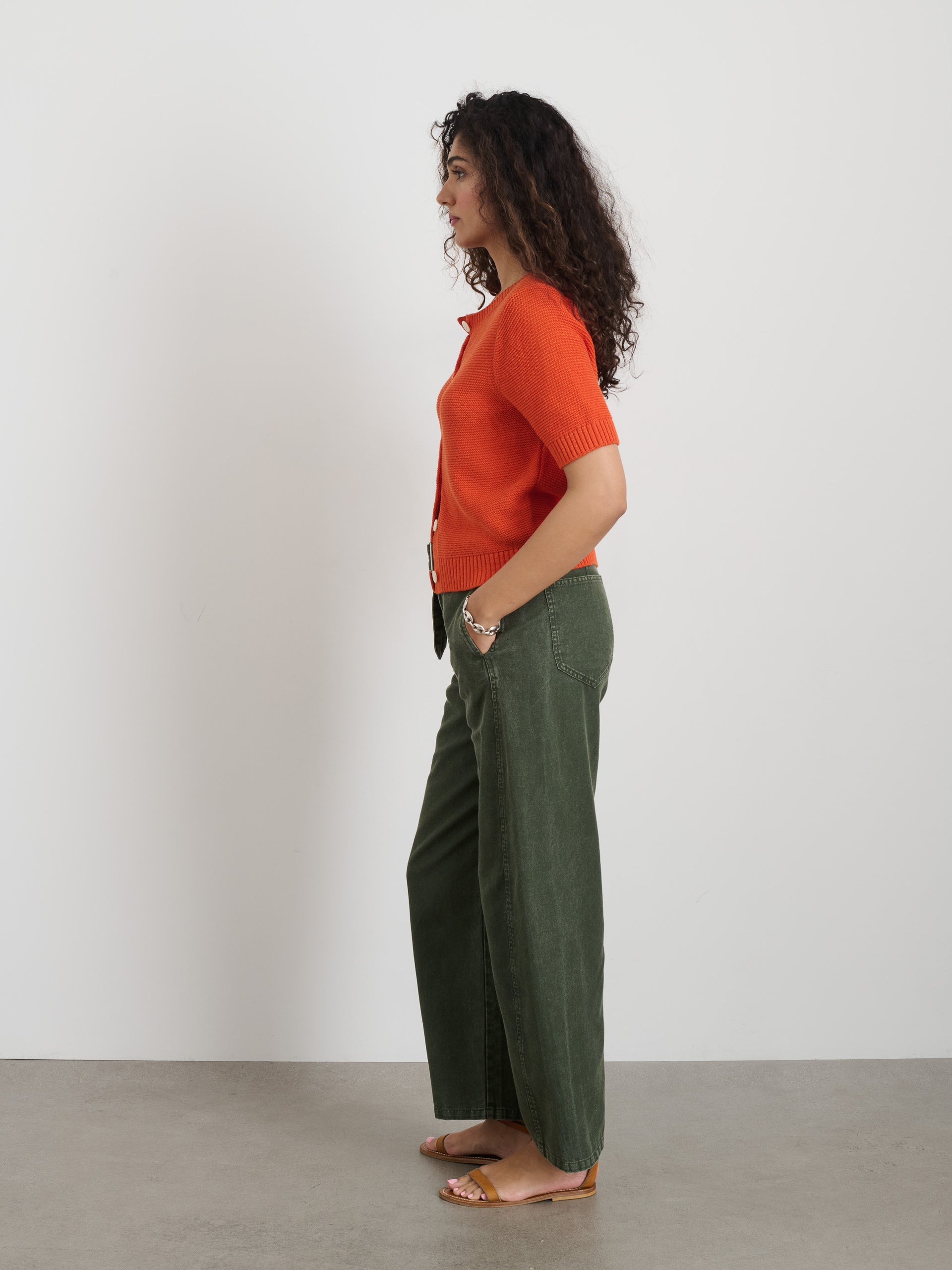 Alex Mill Elle Sweater In Cotton Linen Tangerine