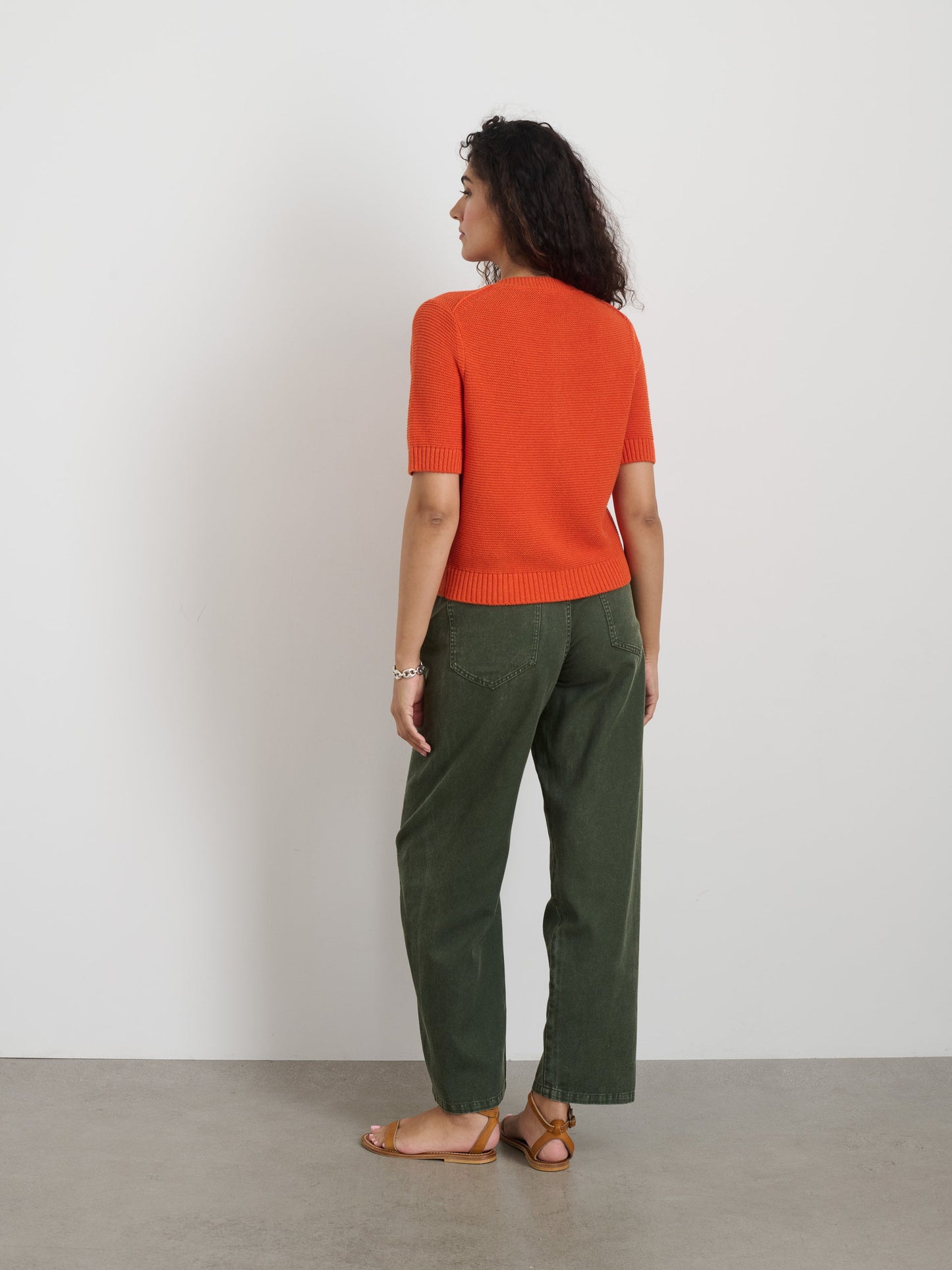 Alex Mill Elle Sweater In Cotton Linen Tangerine